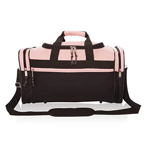 17" Womens Duffle Bag in Pink and Black