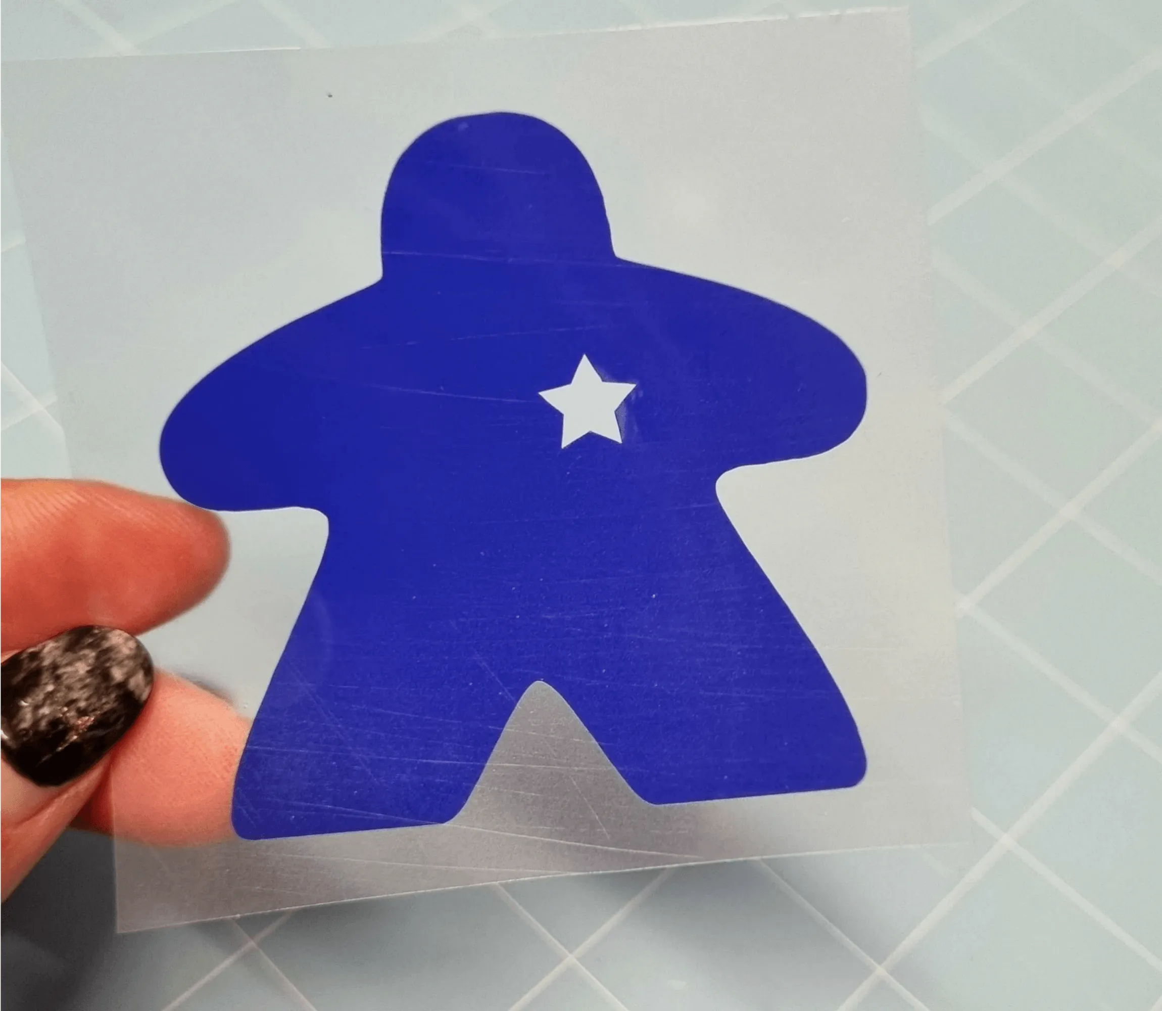 6cm iron on VINYL MEEPLE PATCH in a variety of colours