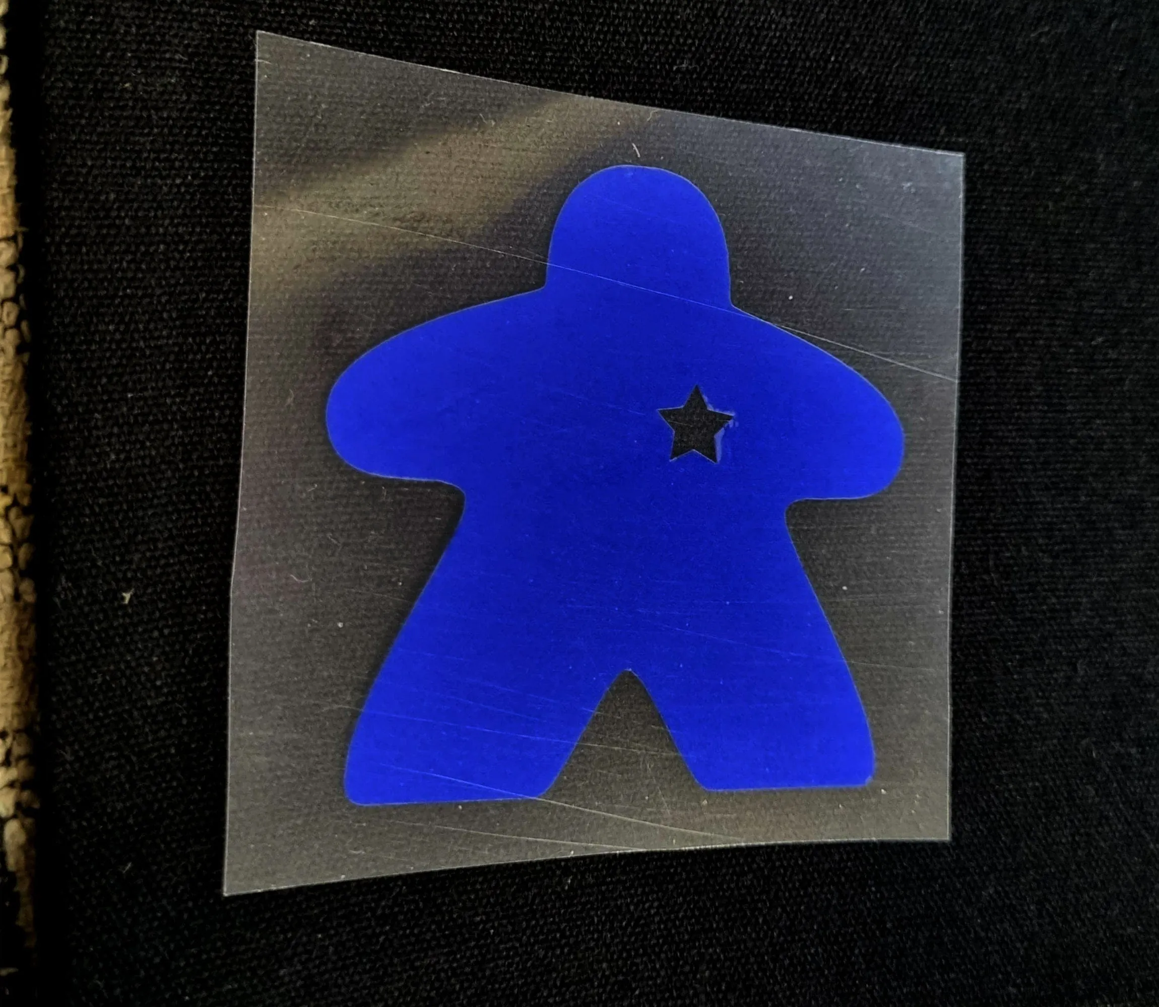 6cm iron on VINYL MEEPLE PATCH in a variety of colours