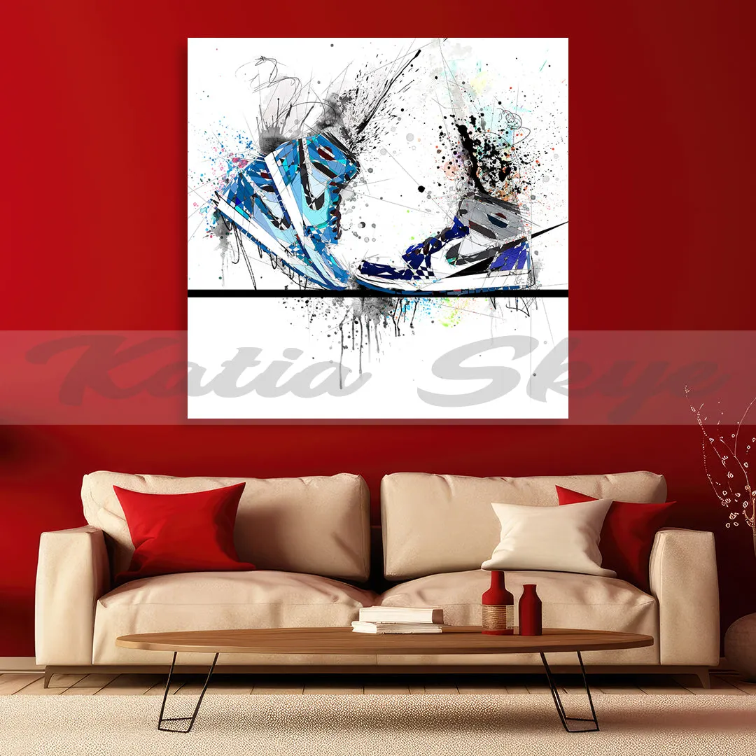 ABSTRACT KISSING SNEAKERS ART INSPIRED BY AIR JORDANS SNEAKERS //SNK-AJ12