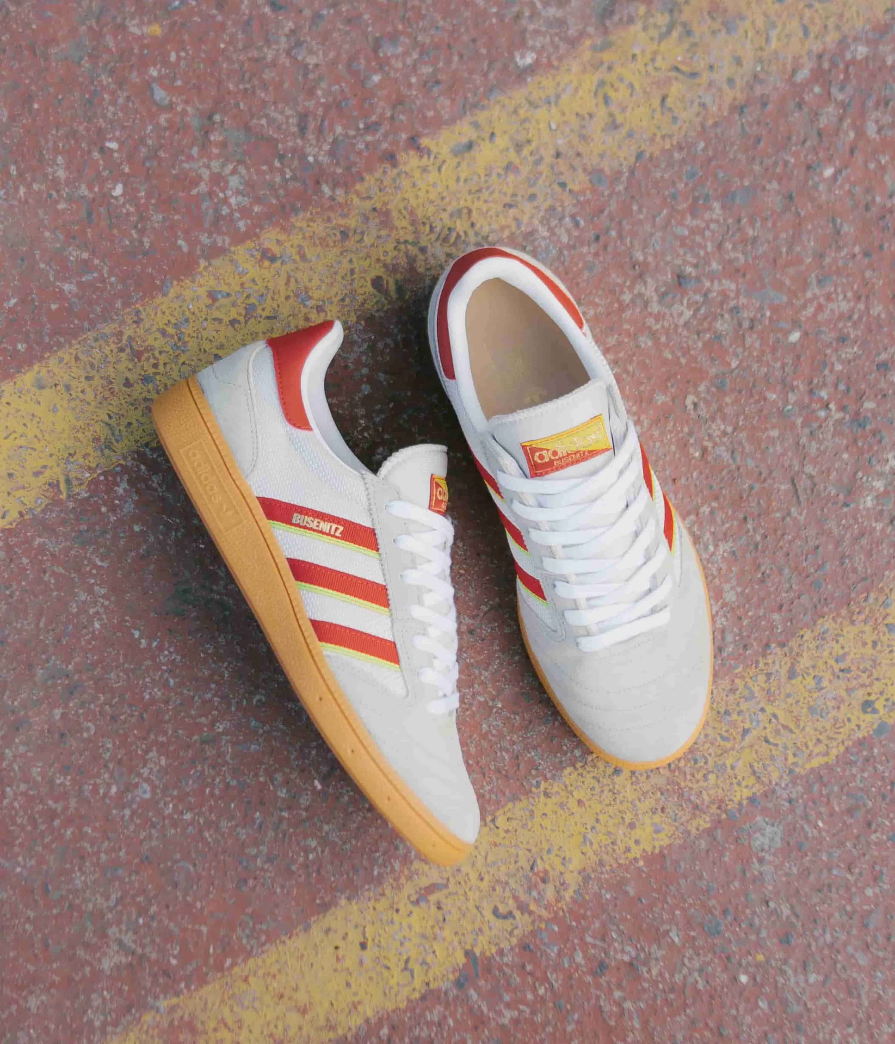 Adidas Busenitz Vintage Shoes - Feather Grey / Red / Orbit Grey