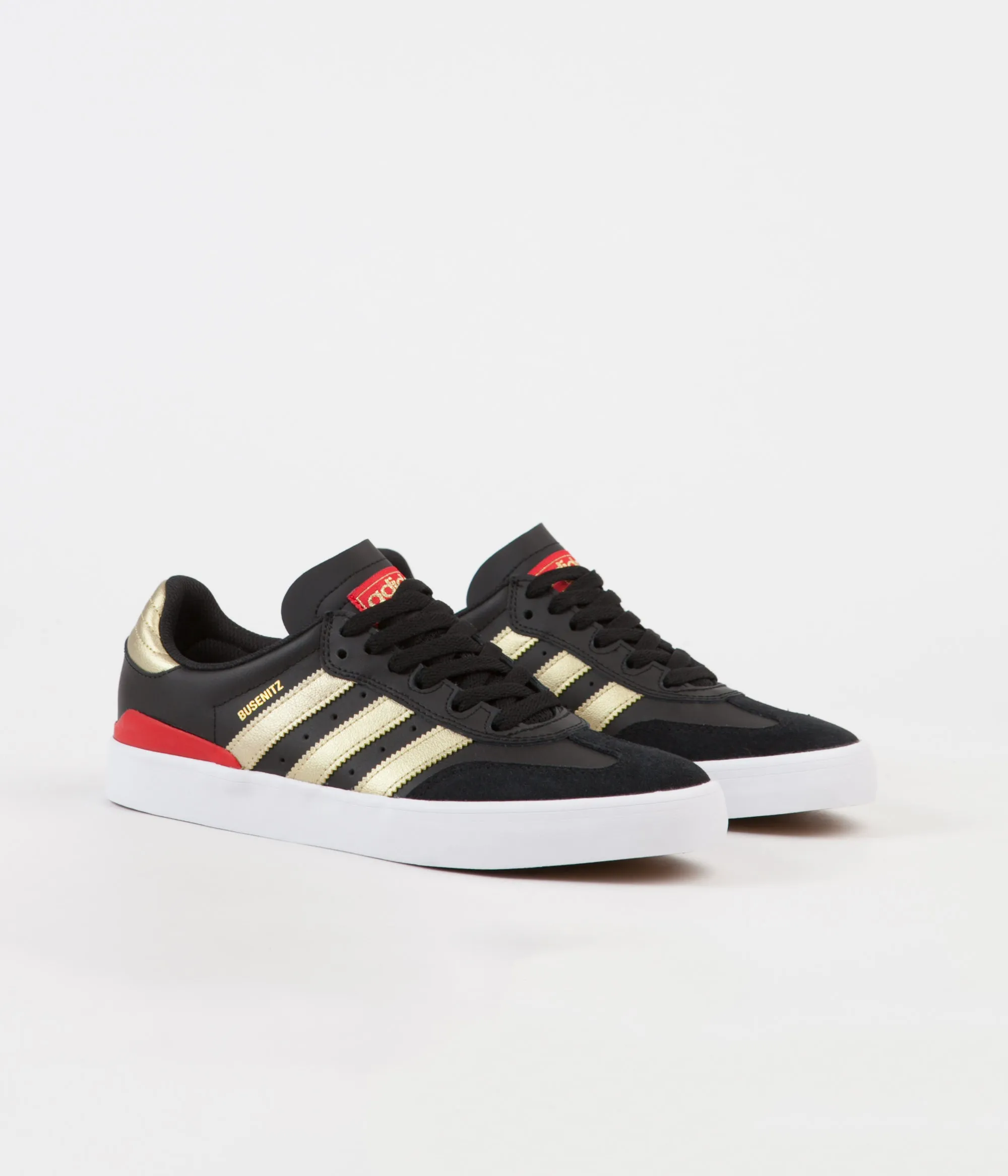 Adidas Busenitz Vulc RX Shoes - Core Black / Gold Metallic / Scarlet