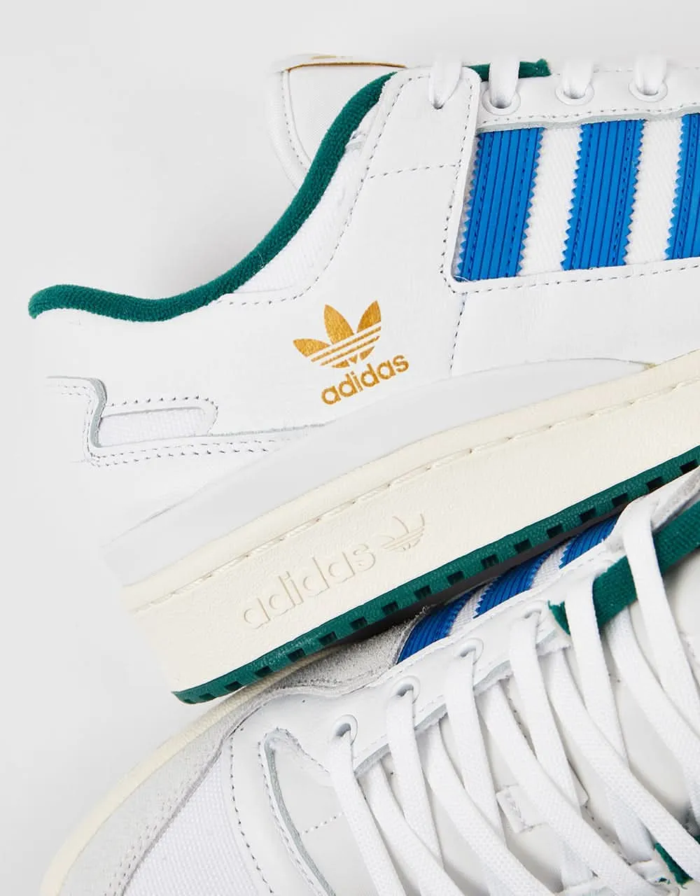 adidas Forum 84 Low ADV Skate Shoes - White/Bluebird/Collegiate Green