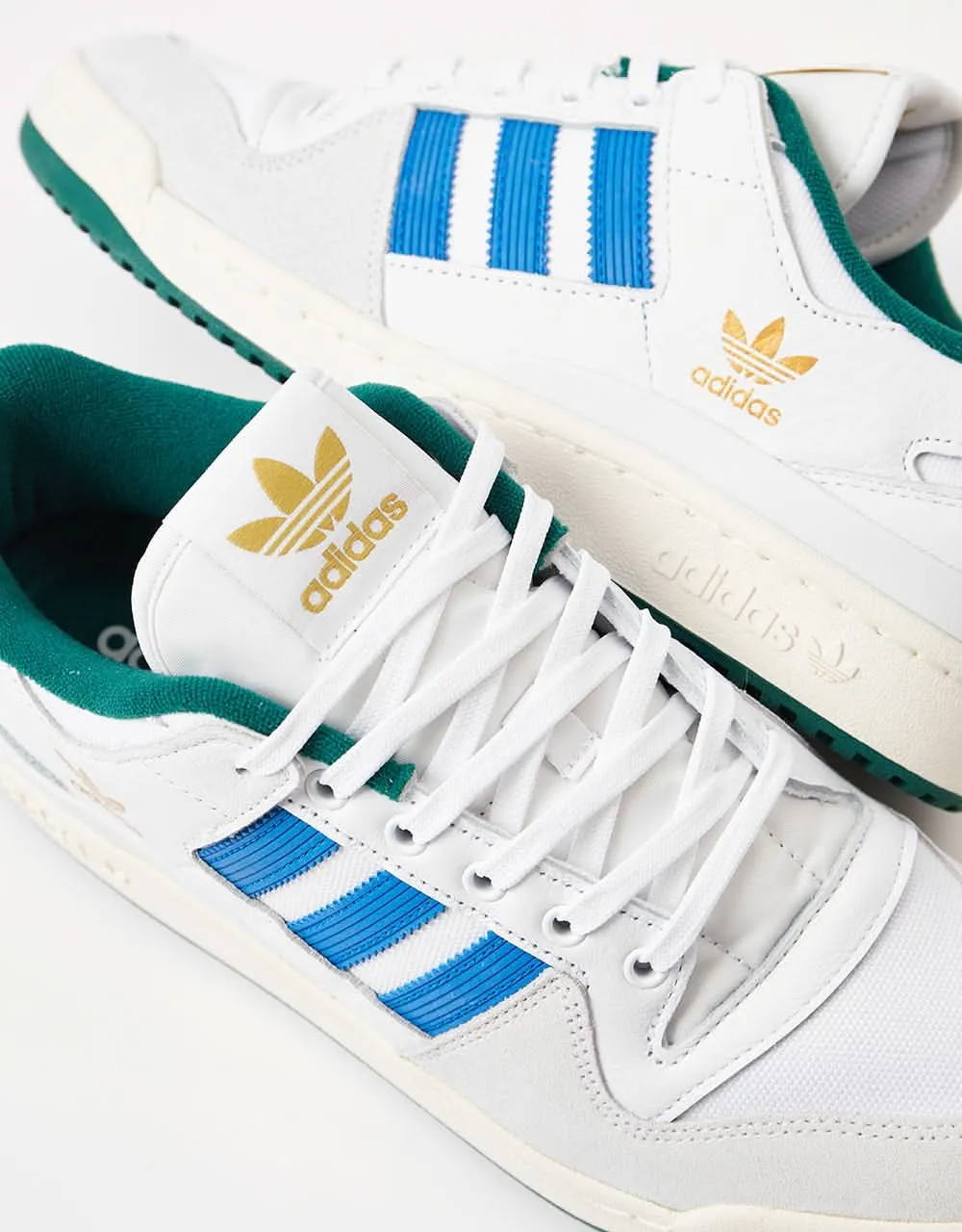 adidas Forum 84 Low ADV Skate Shoes - White/Bluebird/Collegiate Green