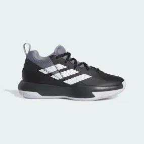 ADIDAS JUNIOR CROSS 'EM UP SELECT WIDE BLACK/GREY BASKETBALL SHOES