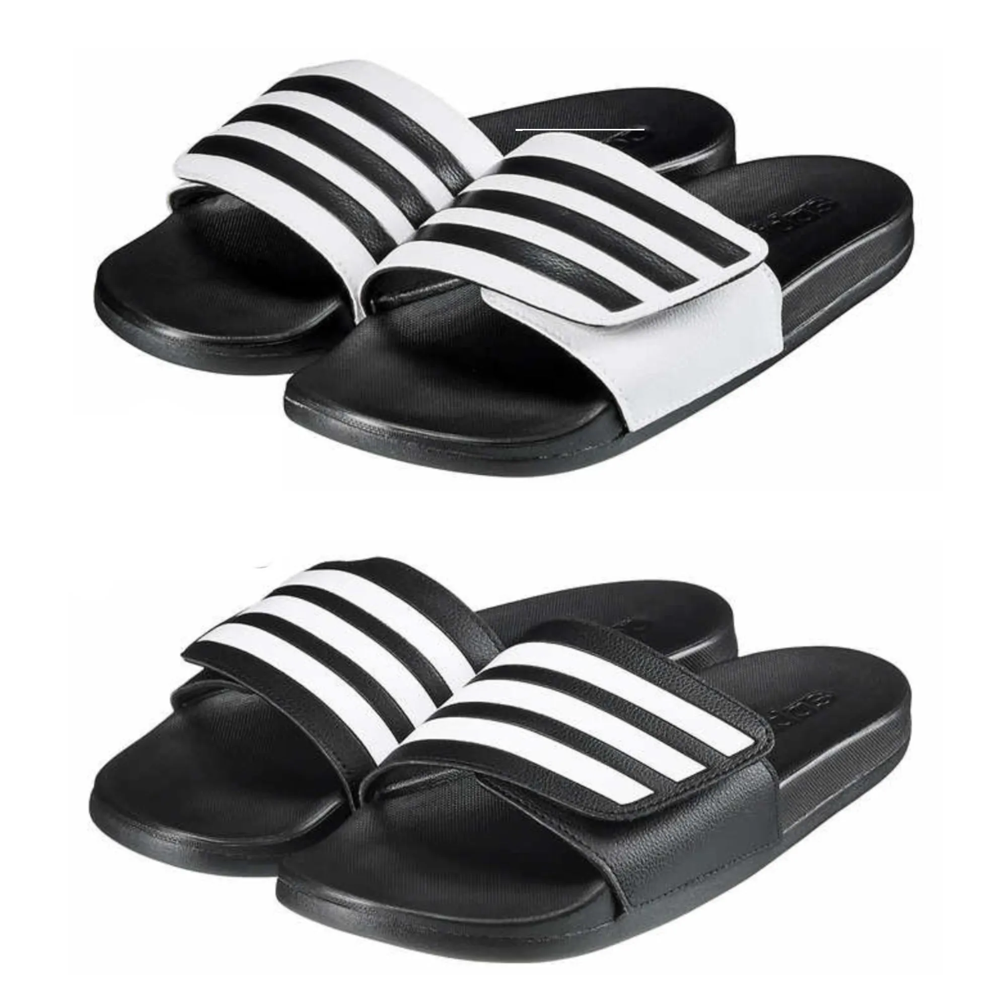 Adidas Men / Unisex Cloudfoam Three Stripes Adjustable Comfort Slide Sandal