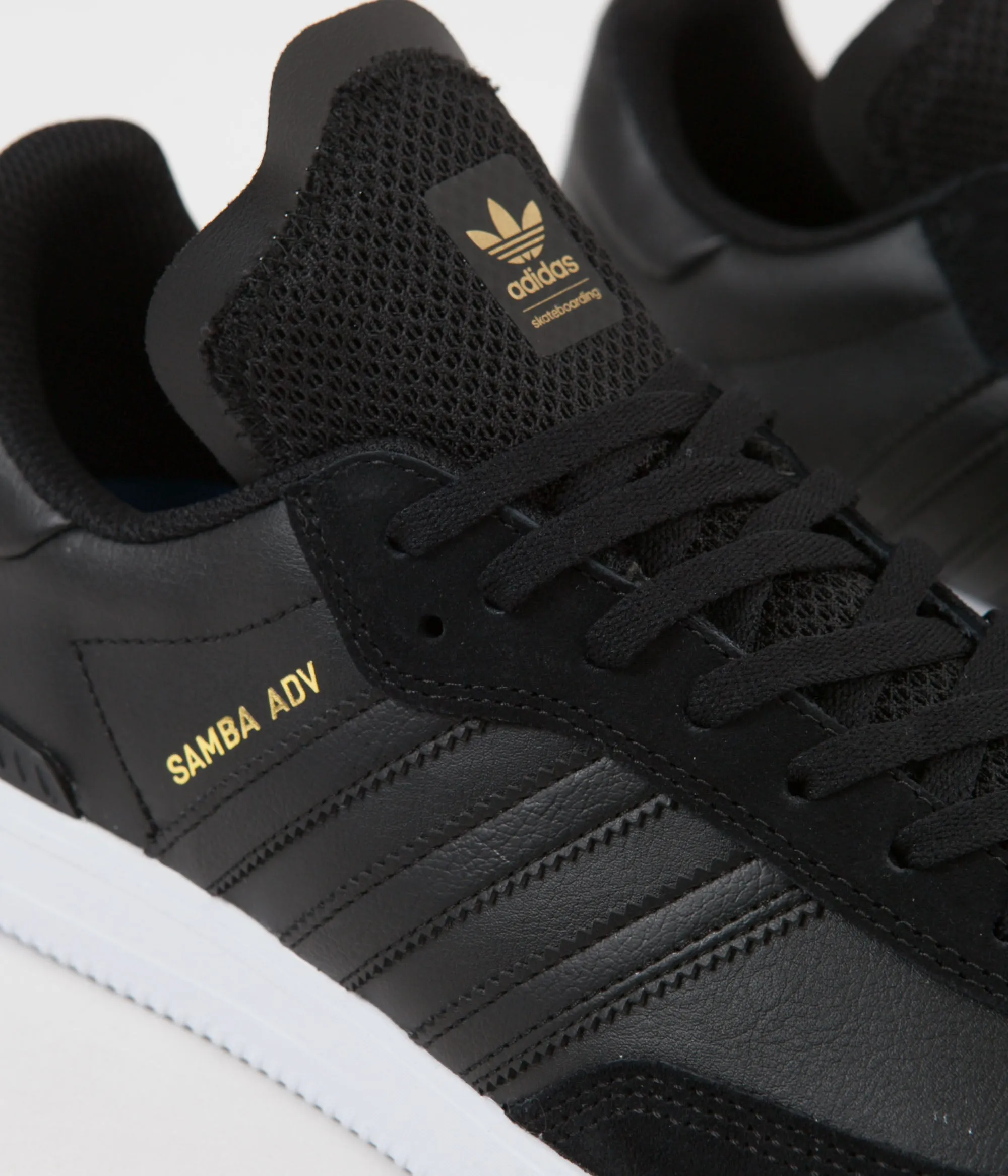 Adidas Samba ADV Shoes - Core Black / White / Gold Metallic