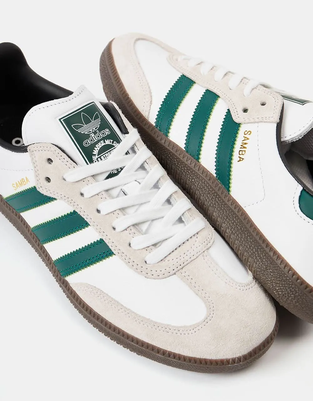 adidas Samba ADV Skate Shoes - White/Collegiate Green/White