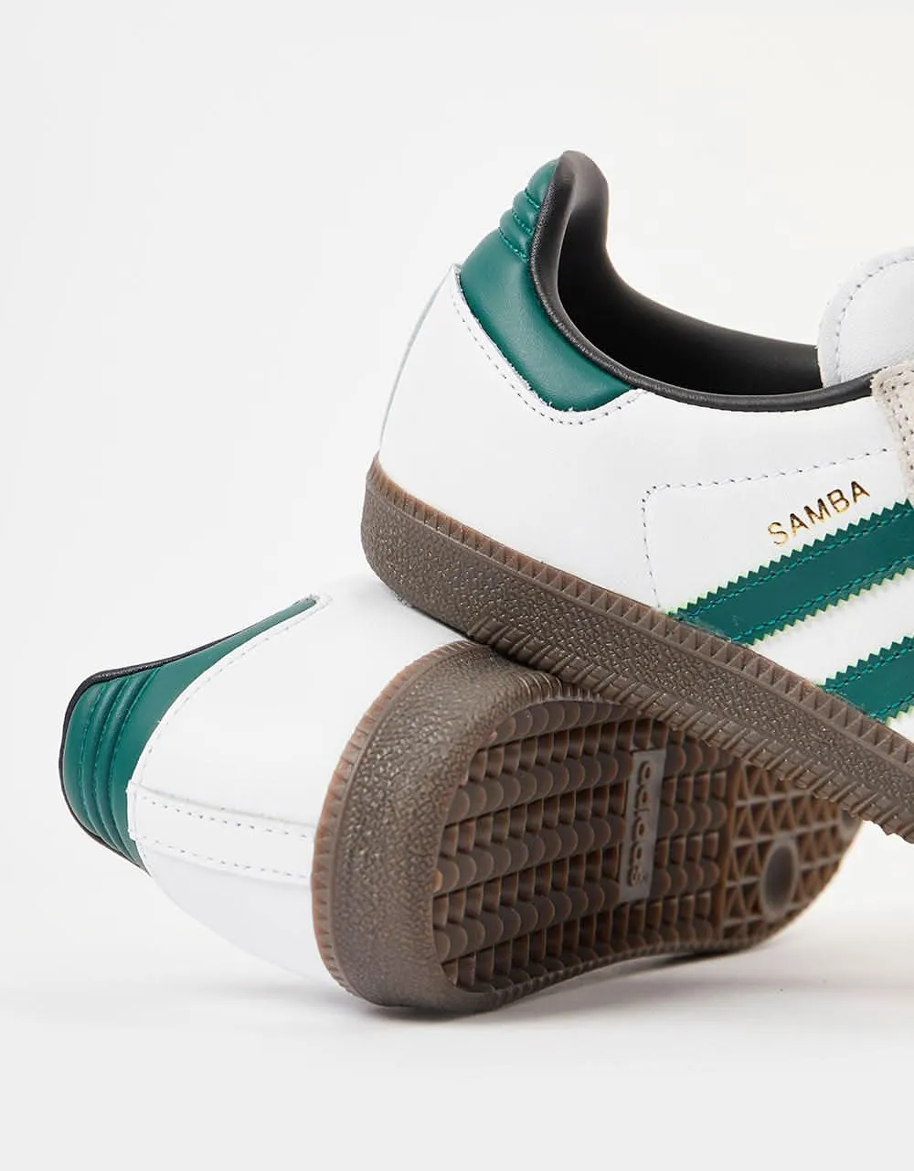 adidas Samba ADV Skate Shoes - White/Collegiate Green/White