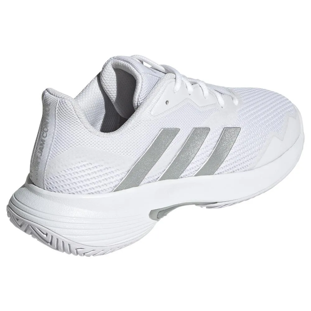 adidas Women's CourtJam Control - Cloud White/Silver Metallic