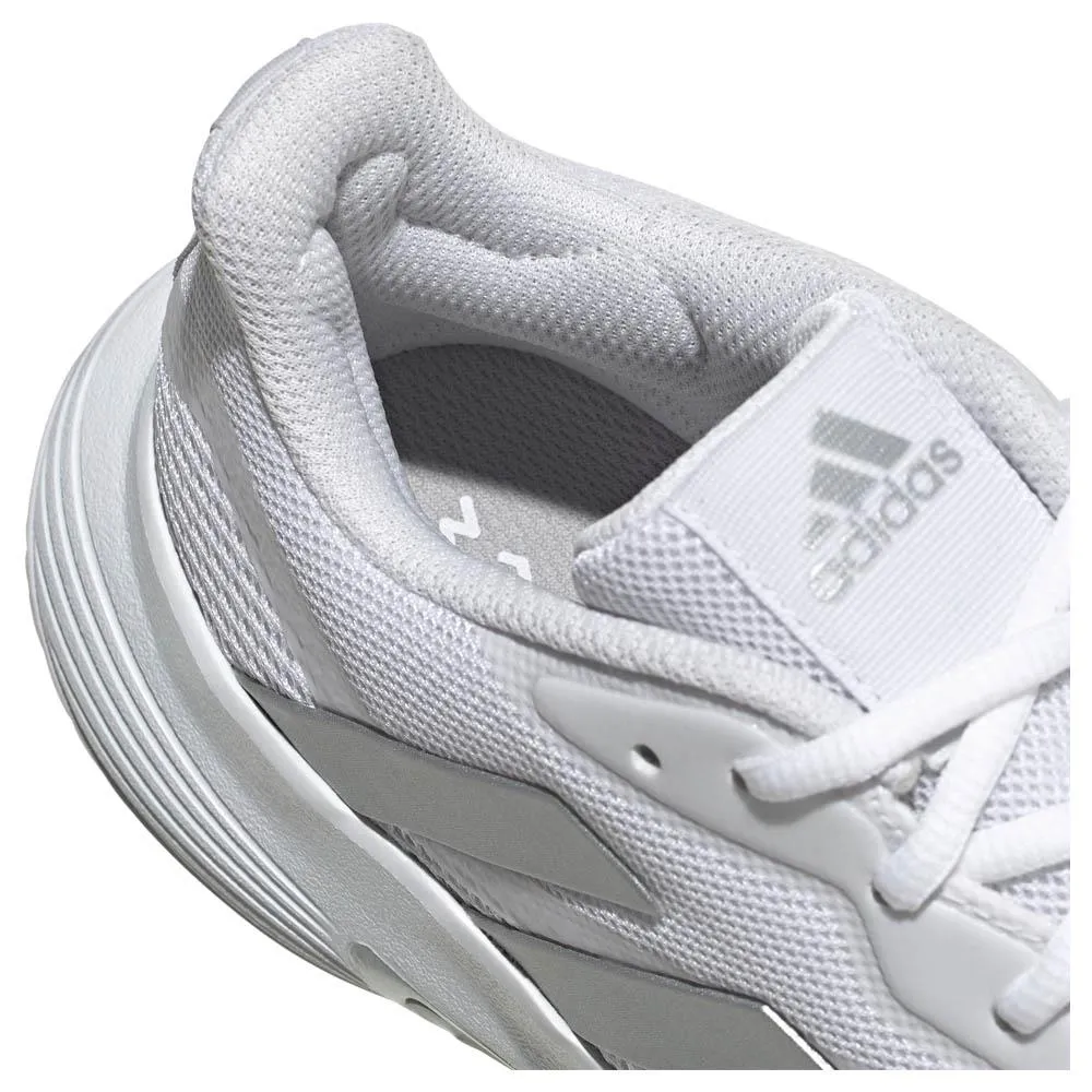 adidas Women's CourtJam Control - Cloud White/Silver Metallic