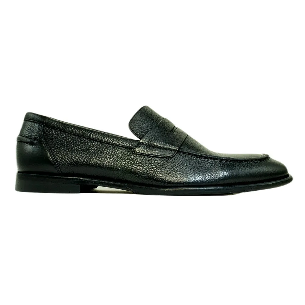 Alan Payne Men's Naples Black Penny Slip-On Loafers