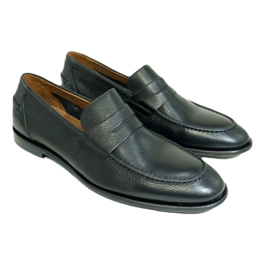 Alan Payne Men's Naples Black Penny Slip-On Loafers