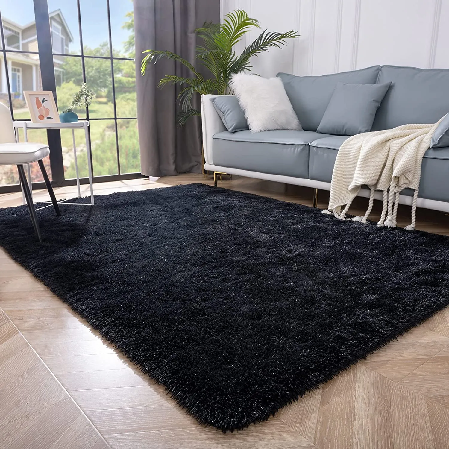 Area rugs for living room, fluffy 3 x 5 carpet