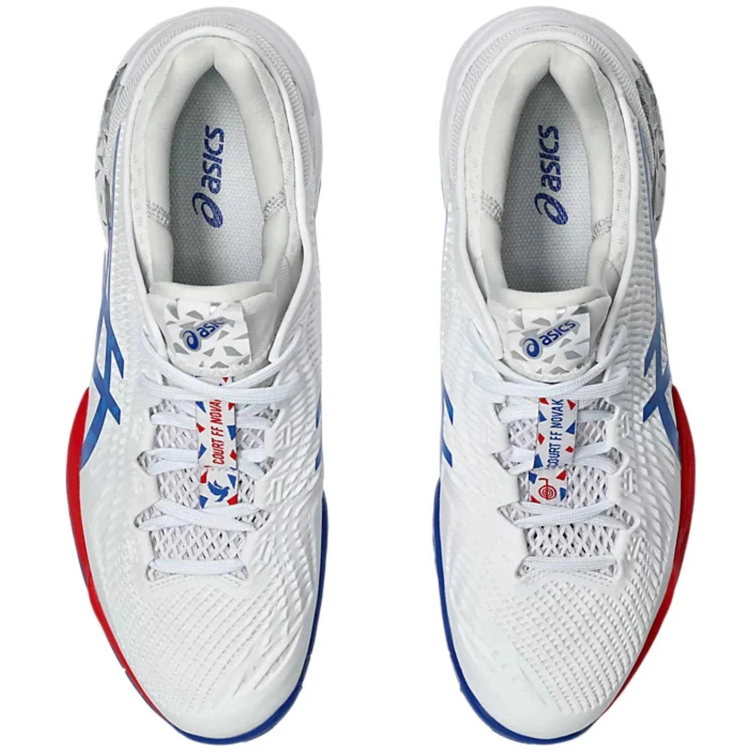 ASICS Court FF 3 Novak Men's Tennis Shoes, White/Asics Blue