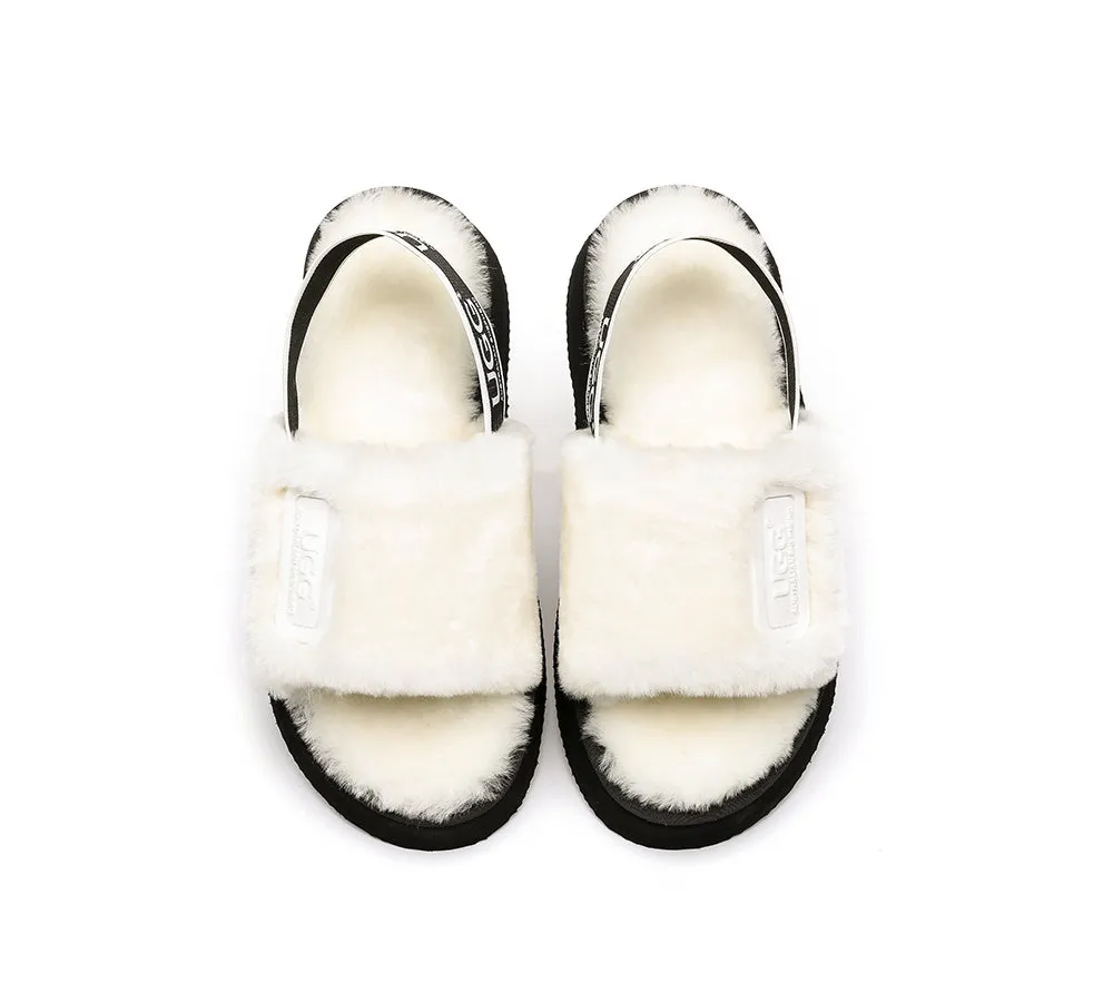 AUSTRALIAN SHEPHERD® UGG Women Slingback Platform Fluffy Slides Poppin