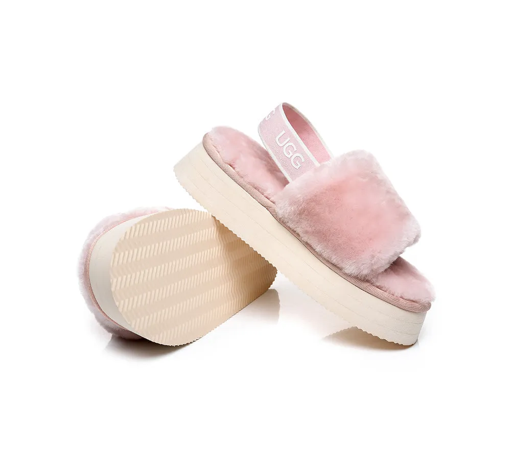 AUSTRALIAN SHEPHERD® UGG Women Slingback Platform Fluffy Slides Poppin