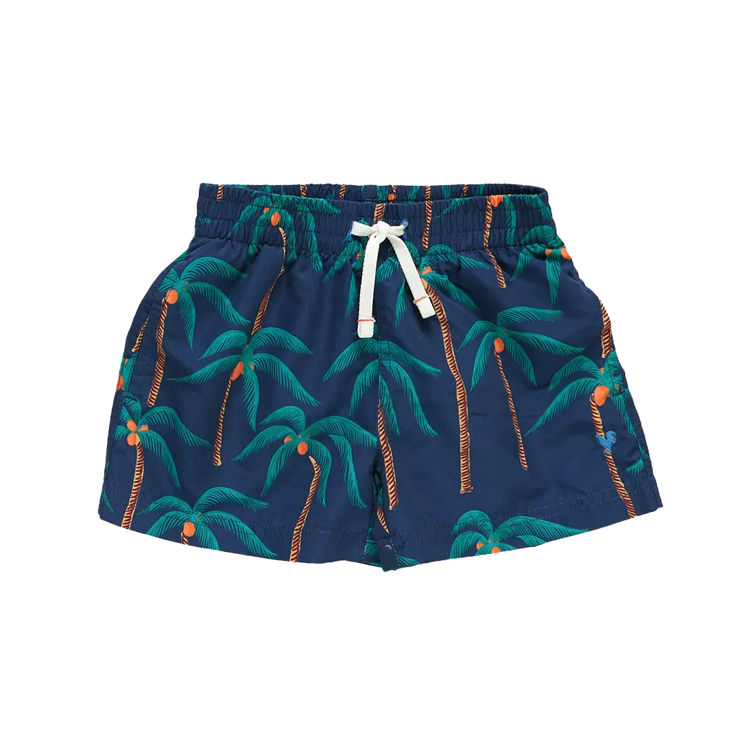 Baby Boys Swim Trunk - Navy Palm Trees