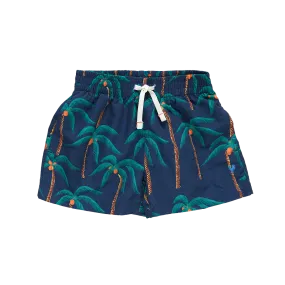 Baby Boys Swim Trunk - Navy Palm Trees