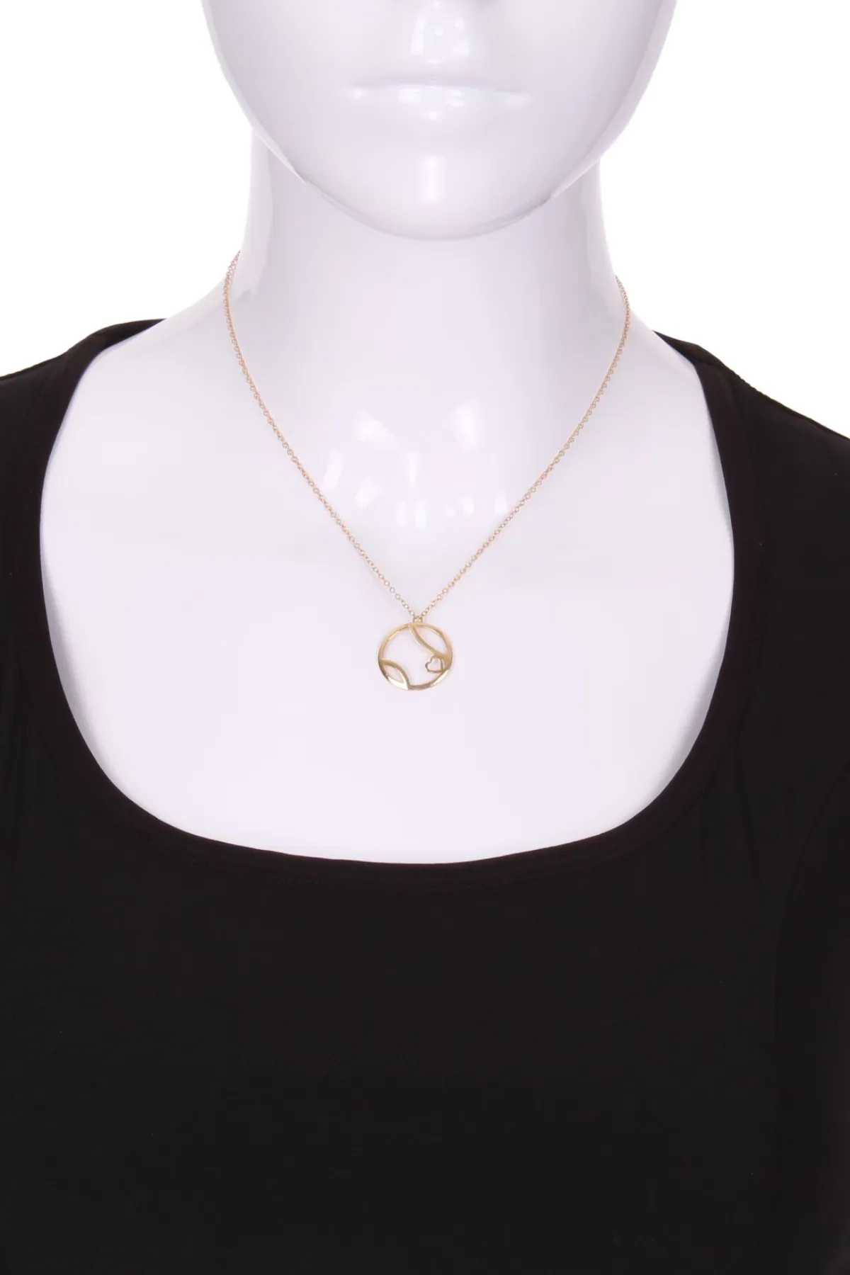 Ball   Heart Solid Gold Necklace