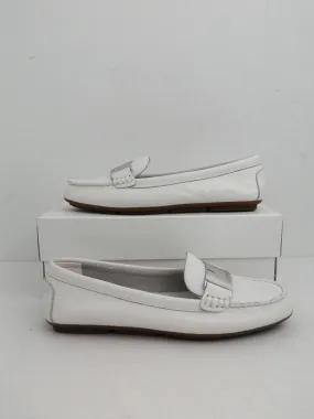 Calvin Klein Women's Lisette White Leather Loafer Size 6.5