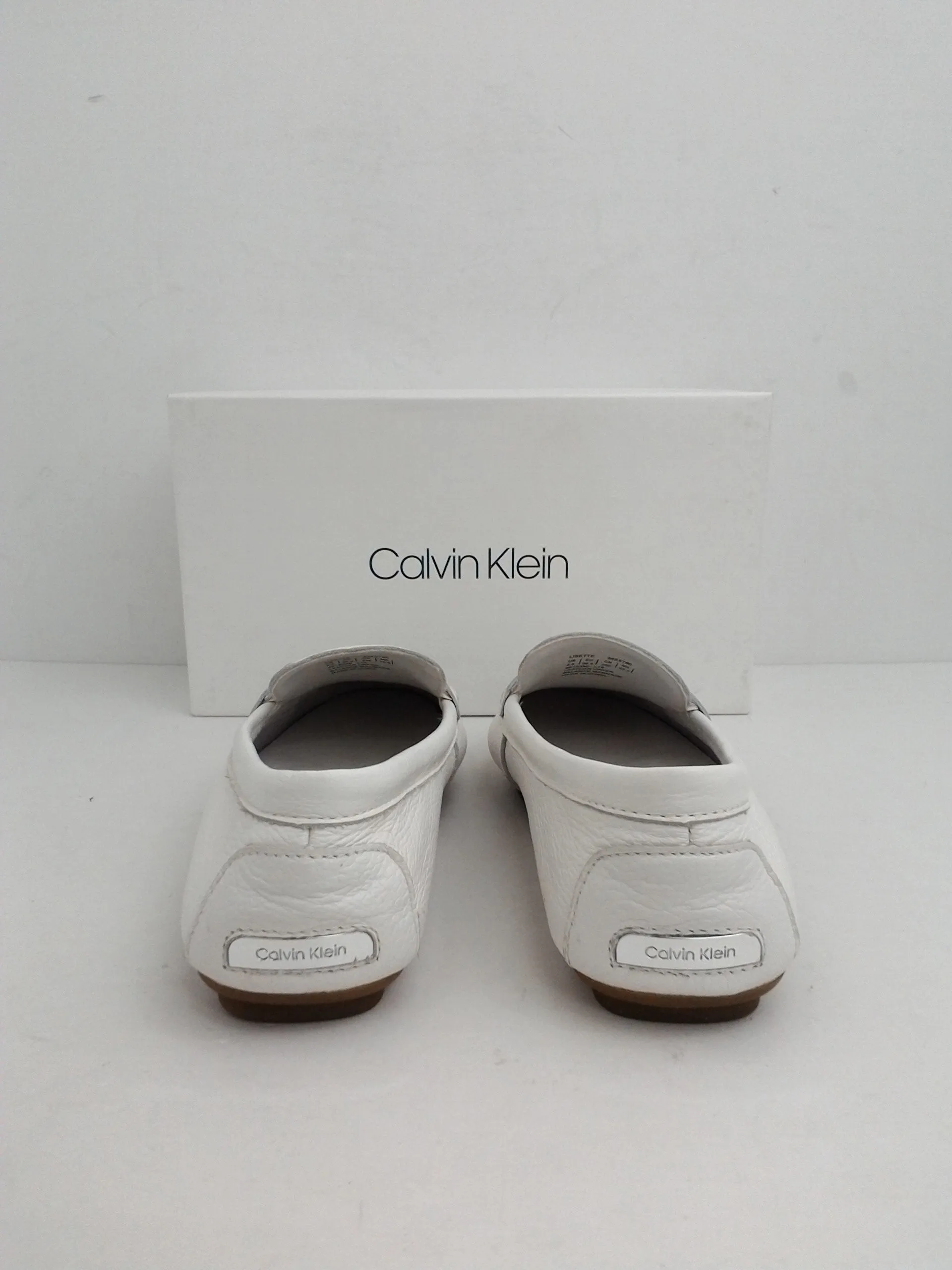 Calvin Klein Women's Lisette White Leather Loafer Size 6.5