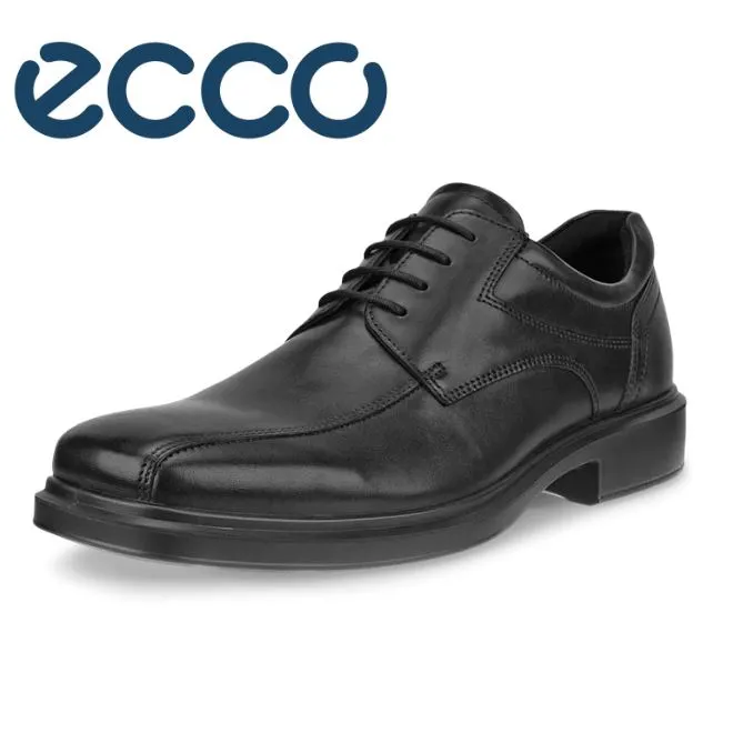 Ecco Helsinki Black Laced Leather Shoes Black