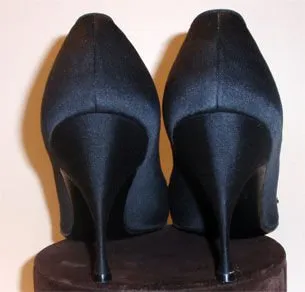 HARILELA'S 1960s Black Satin Beaded Pumps