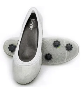 ja-vie silver jelly flats shoes