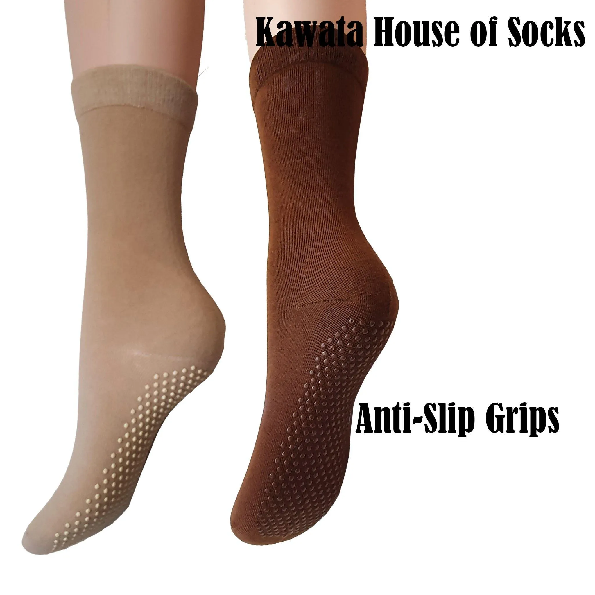 Ladies Anti-Slip Mid Calf Cotton Socks