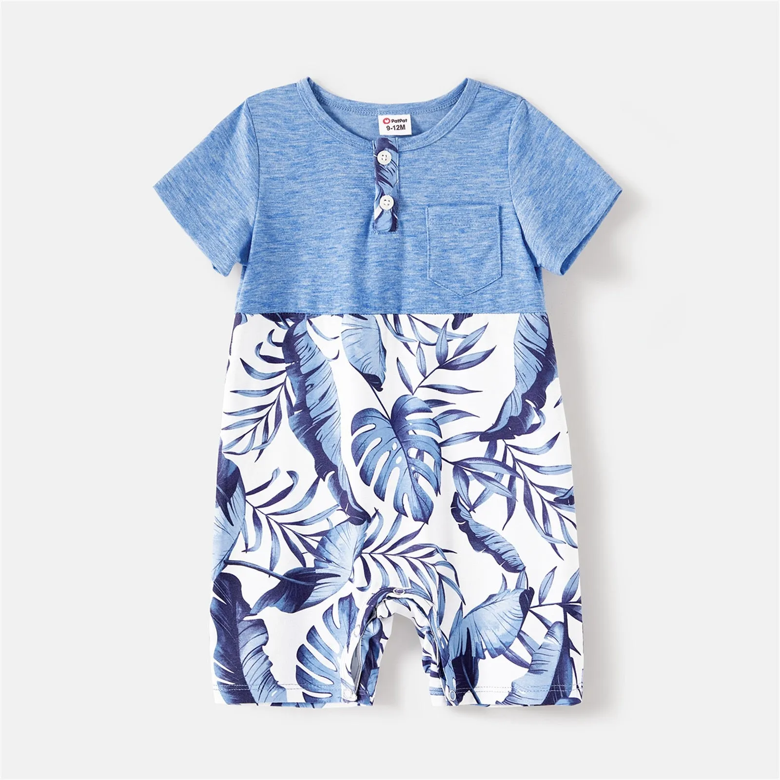 Matching Family Outfit - Blue Summer Leaves Set