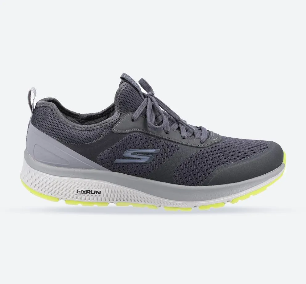 Men's Wide Fit Skechers 220102 GOrun Consistent Sneakers - Charcoal/Lime