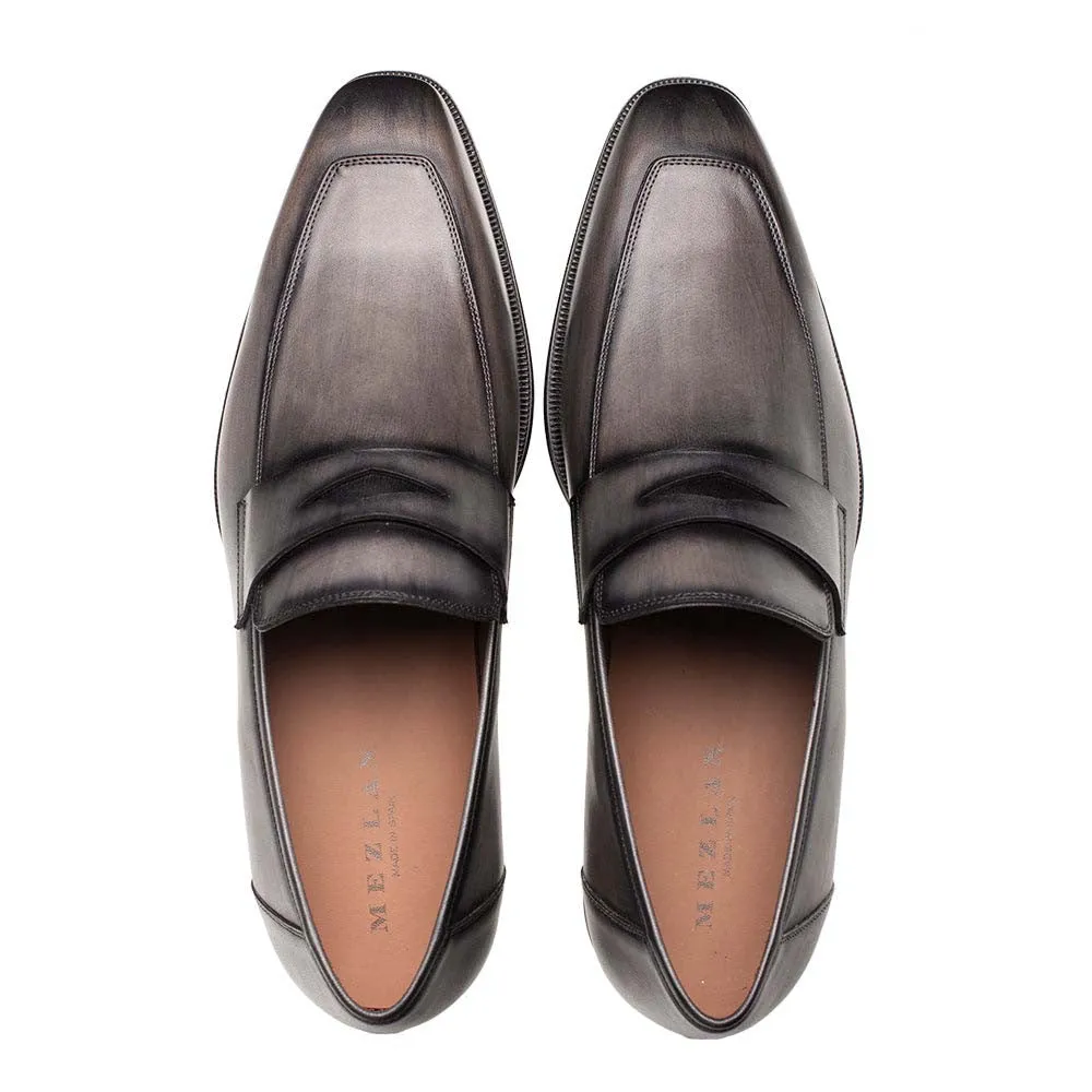 Mezlan Avenue Rubber Sole Penny Dark Grey Men’s Loafer Shoes