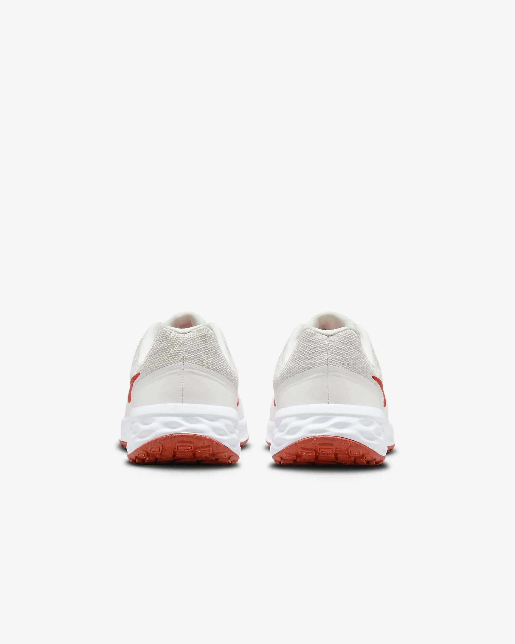 NIKE JUNIOR REVOLUTION 6 ROAD WHITE/RED RUNNING SHOES