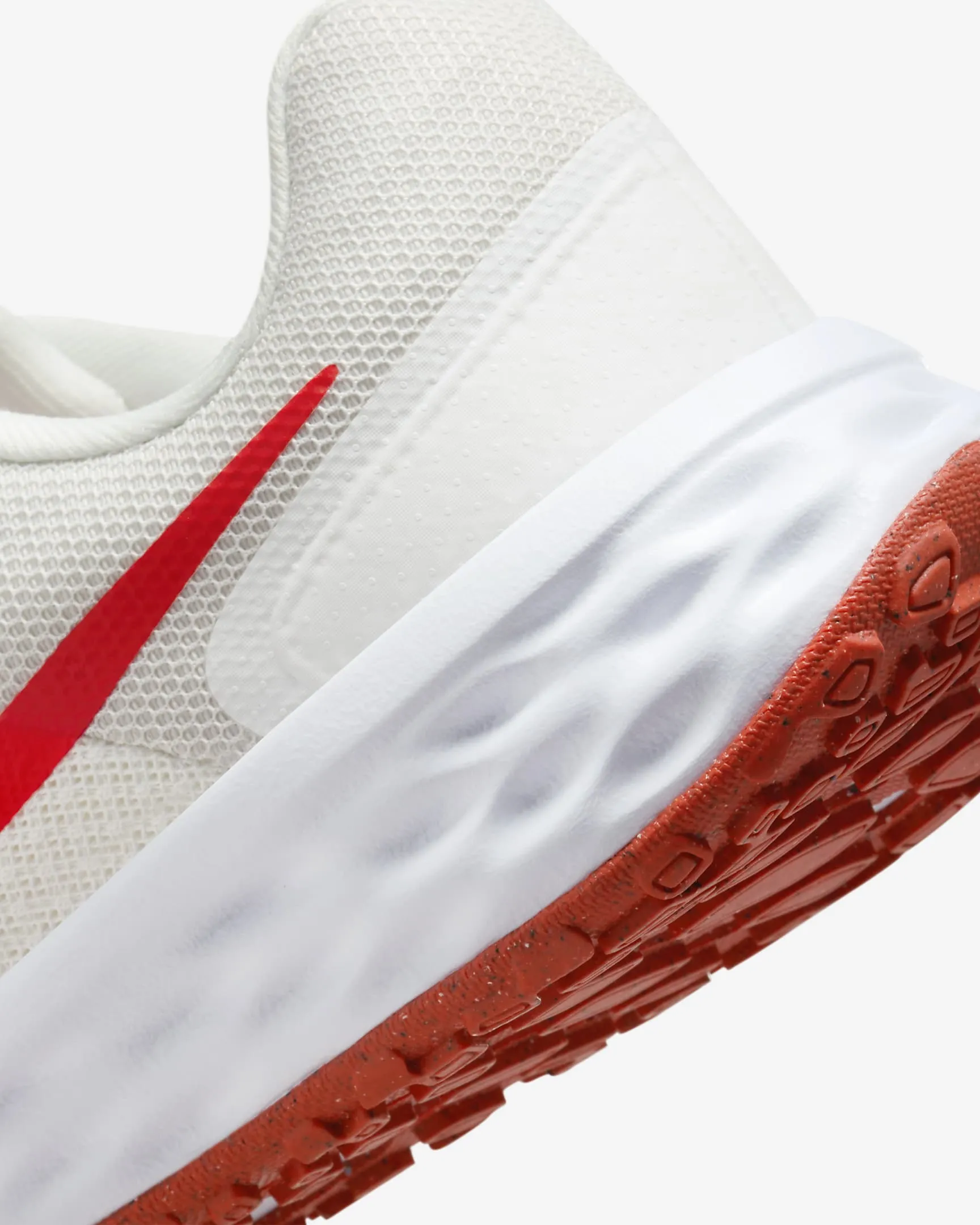 NIKE JUNIOR REVOLUTION 6 ROAD WHITE/RED RUNNING SHOES