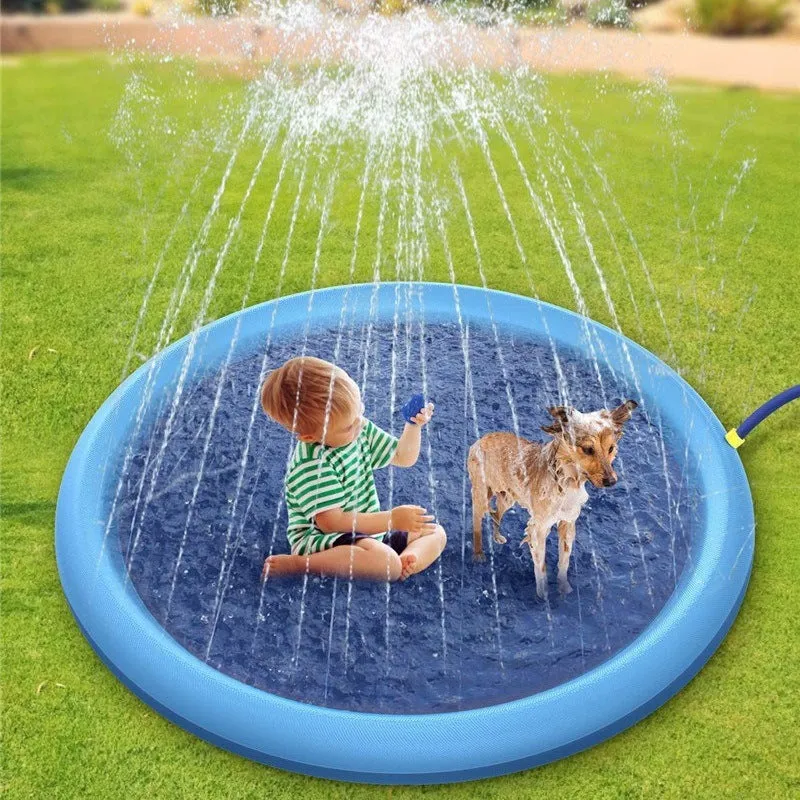 Outdoor Water Pool Fountain Non-Slip Splash Pad For Kids Toys Fun Backyard