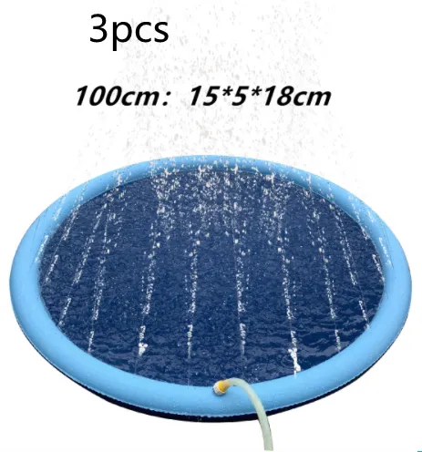 Outdoor Water Pool Fountain Non-Slip Splash Pad For Kids Toys Fun Backyard