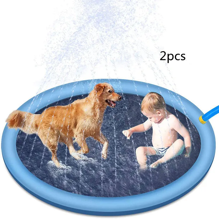 Outdoor Water Pool Fountain Non-Slip Splash Pad For Kids Toys Fun Backyard