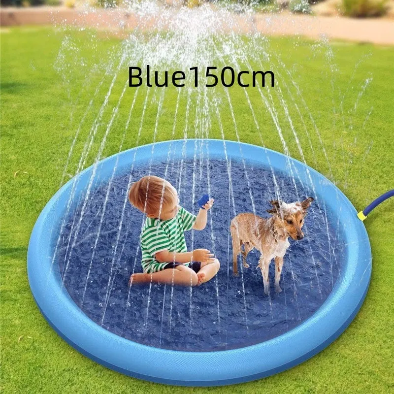 Outdoor Water Pool Fountain Non-Slip Splash Pad For Kids Toys Fun Backyard