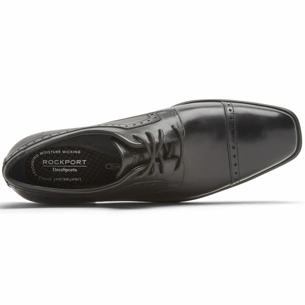 Rockport Men FINNLEY CAP TOE BLACK/GLASS