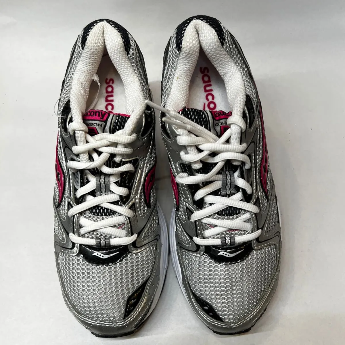 Saucony •Cohesion 5• Running Shoe • Silver/Black/Pink • 6.5 Wide - Preowned