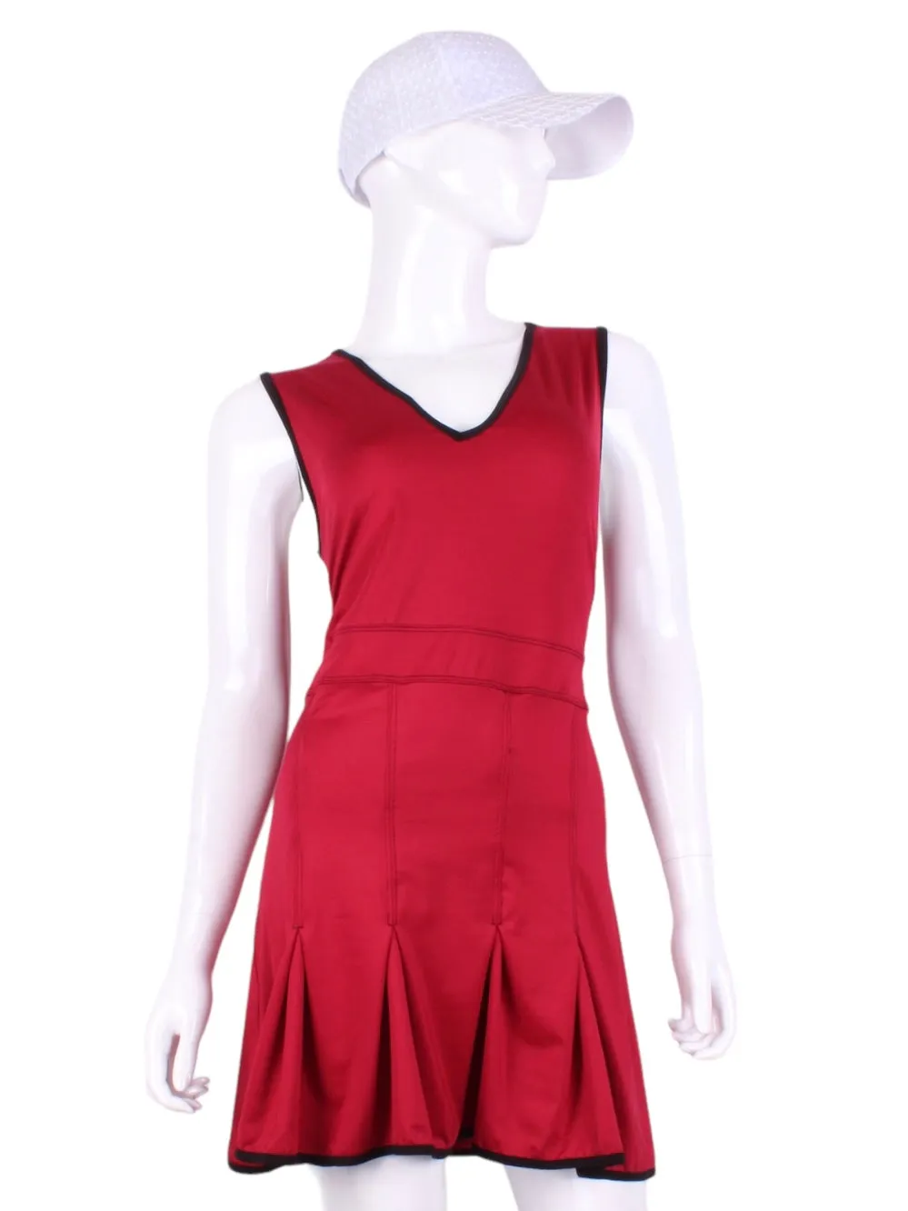 Short Red Angelina Court to Cocktails Tennis Dress