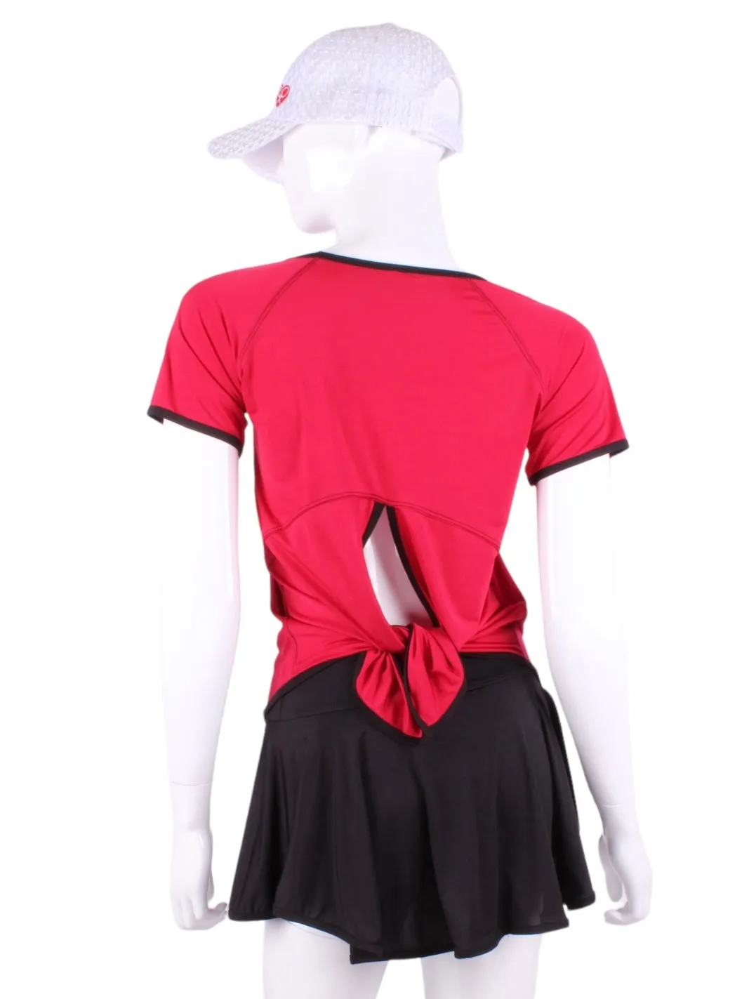 Tie Back Tee Short Sleeve Red