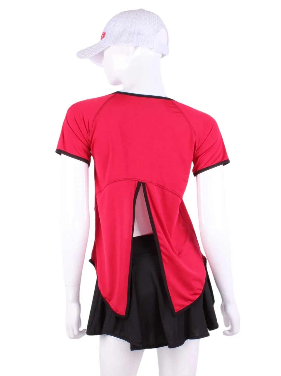 Tie Back Tee Short Sleeve Red