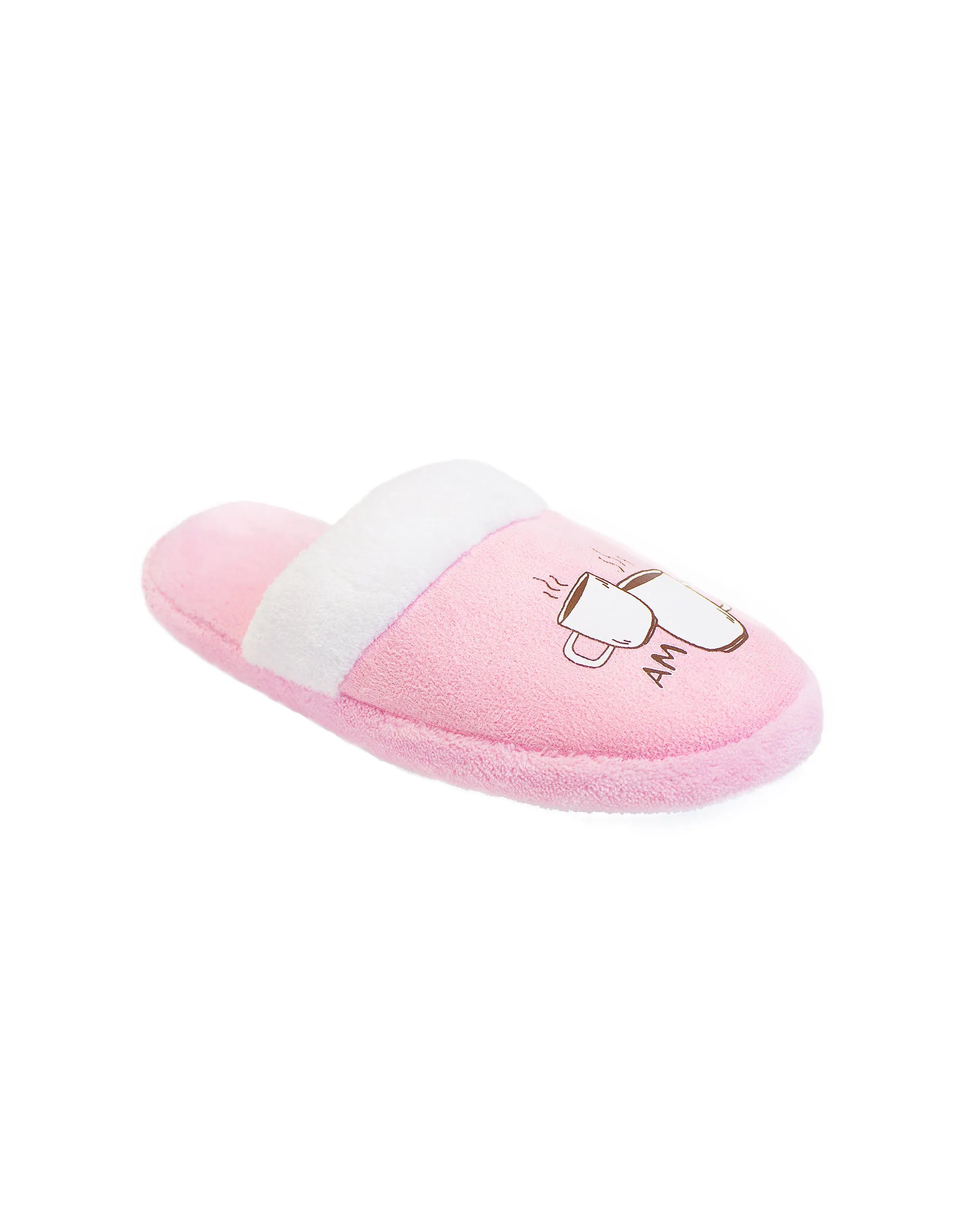 Women's AM Coffee/PM Wine Slippers-Light Pink