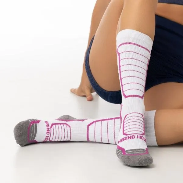 Women's Feel Breath Cross Country White crew socks 2-packs