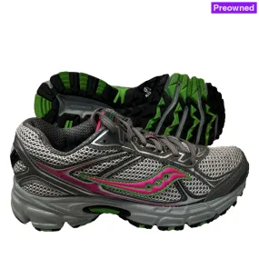 Women's Grid •Cohesion TR7• Trail Running Grey/Green/Fuchsia Size 6.5M -Preowned