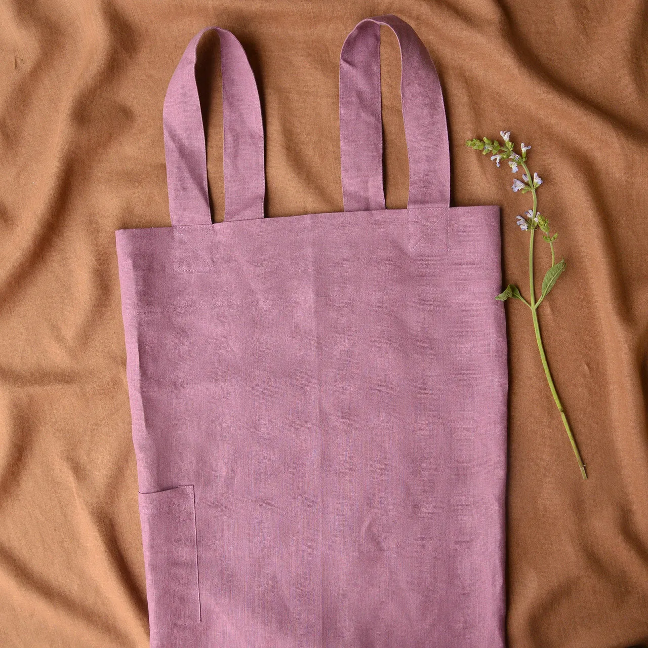 Women's Linen Square Cross Apron - Chelsea Pink