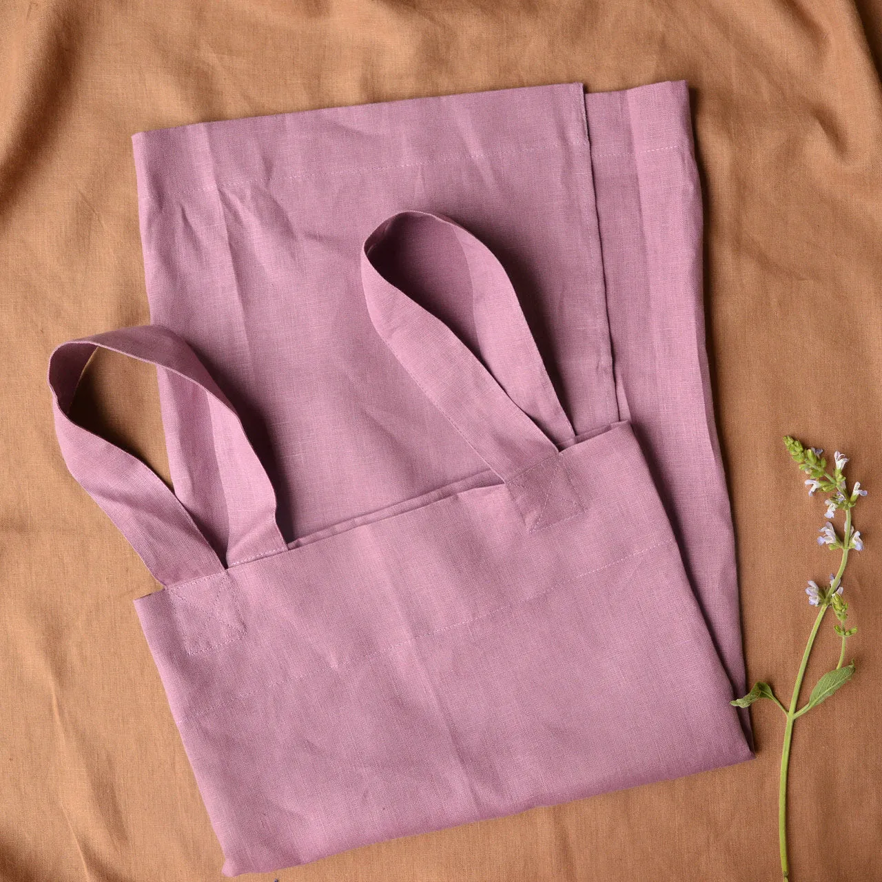 Women's Linen Square Cross Apron - Chelsea Pink